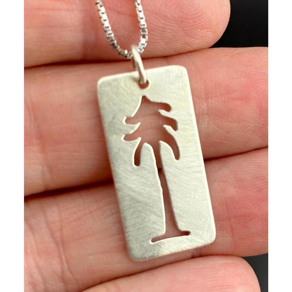 Sterling Silver EVERGREEN Tree Cutout Pendant Necklace 18"